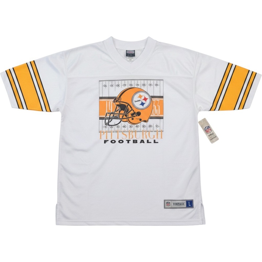 NFL Pro Line Jersey Mens L White New Steelers 1976 Hall of Fame Vintage Graphic